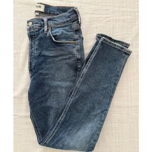 Agolde | Nico high rise slim crop in medium indigo blue wash denim jeans | sz 26